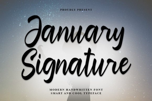 January Signature: A Festive and Happy Typeface for Creative Projects